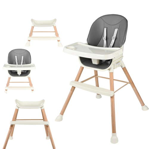 4 in 1 Convertible Baby High Chair, Toddler Chair Infant Dining Booster High Stool with 5-Point Seat Belt and Removable 3-Position Tray