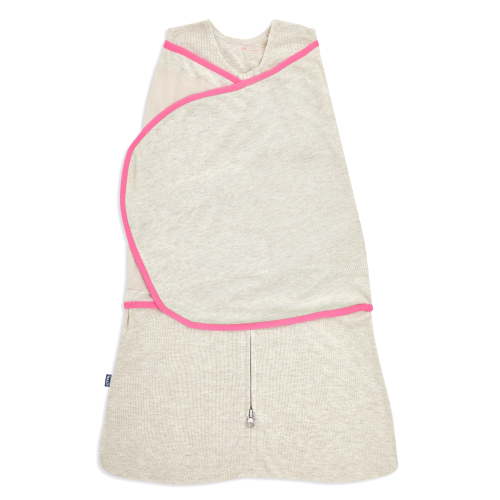 HALO oatmeal/pink ideal temp sleepsack swaddle -S