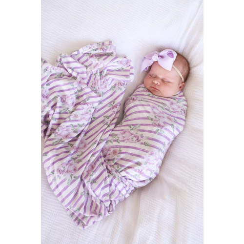 Lila's Lilacs Bamboo Waffle Oversized Swaddle Blanket