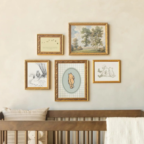 If Boy :) Winnie the Pooh Wall Decor Set | Vintage Nursery Gallery Wall Art | Framed Storybook Prints | G26