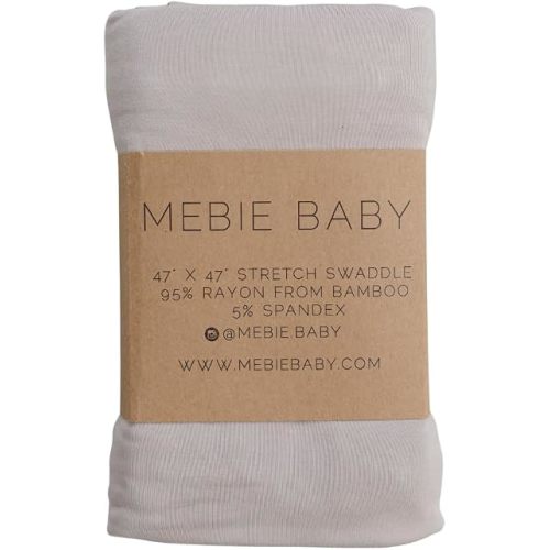 Mebie Baby Oatmeal Stretch Swaddle, Modern and Neutral Swaddle Blanket for Baby Girl or Boy, Soft Baby Blankets, Newborn Swaddle Blanket, 0-3 Month, Comfy Wrap, Baby Essentials & Gifts (47" x 47")