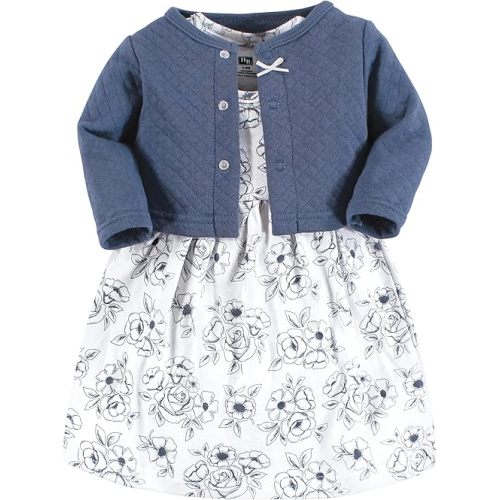 Hudson Baby Girls Quilted Cardigan and Dress