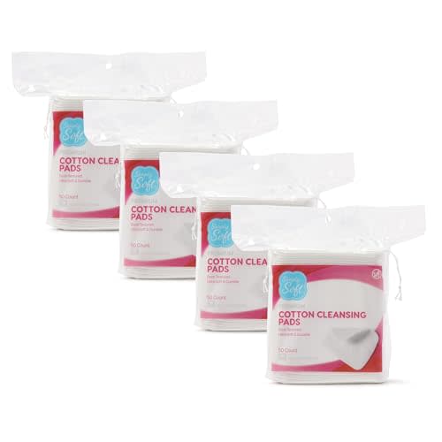 Simply Soft Premium Jumbo Cotton Cleansing Pads, 100% Pure Cotton, Large 3.5 x 4.5 inch Cotton Pads (200 Count)
