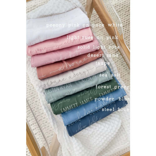 Personalized Baby Name Swaddle Blanket | Dusty Hues