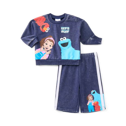 Ms. Rachel x Sesame Street Baby Graphic Sweatshirt and Sweatpants Set, 2-Piece, Sizes 0/3M-24M