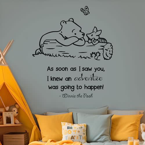 Winnie The Pooh Decor I Quote Vinyl for Baby Room Wall Decal I Nursery Wall Decal for Baby Boy & Girl Decoration I Stickers for Kids I Multiple Size Options (Wide 20" x 24" Height)
