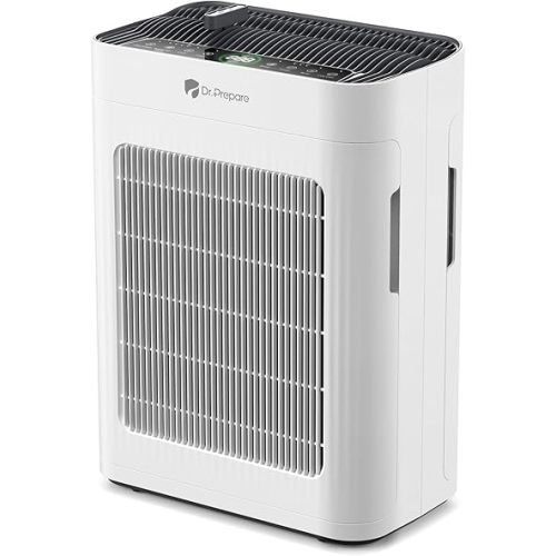Dr.Prepare HEPA Air Purifier Large Room, Dual-Side Air Intake, Pet Mode, Smart PM2.5 Air Quality Sensor, Up to 3,000 sq ft, for Pets, Bedroom, Office, Home, Car, Apartment, Housewarming Gifts