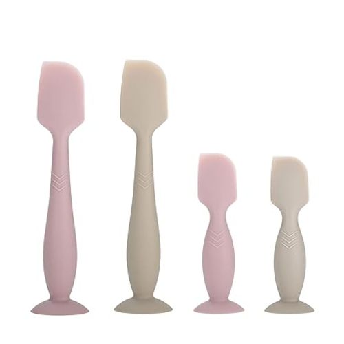Baby Diaper Cream Spatula Applicator, 4 Pack Butt Paste Spatula Diaper Cream Brush for Newborn Baby, 2 Large and 2 Mini Sizes (Pink, gray)