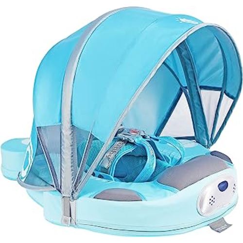 Mambobaby Float with Canopy Newest 3Months to 48Months Upright Standing Stroke 3rd Swim Mode Non Inflatable Smart Swim Trainer Solid Baby Swim Pool Float Mambo Baby Float Infant Toddler Swimming Ring