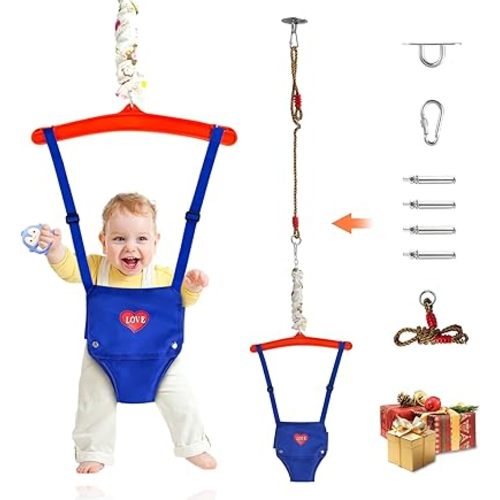 Baby Jumper with a Ceiling Hook for 6-24 Months, Baby Door Jumper for Indoor/Outdoor Play with Adjustable Chain, Baby Doorway Jumper