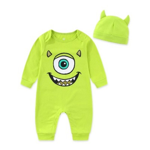 Disney Monsters Inc. Toy Story Baby Boys Coverall with Cap 2 Pc Set Infant