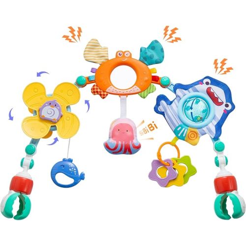 Baby Stroller Arch Toy,Adjustable Car Seat Toy with Sensory Activity toys