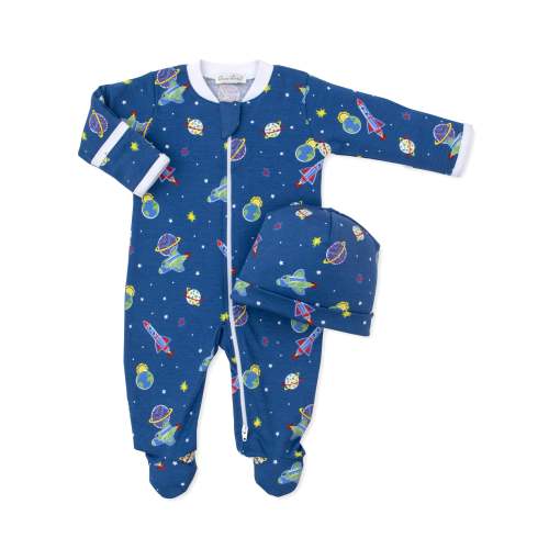 Space Mission Zip Footie & Hat Set