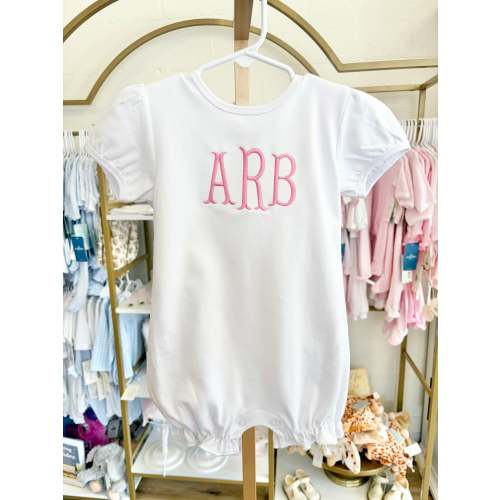 Short Sleeve Fishtail Monogramed Romper – Little Stitches & Co.
