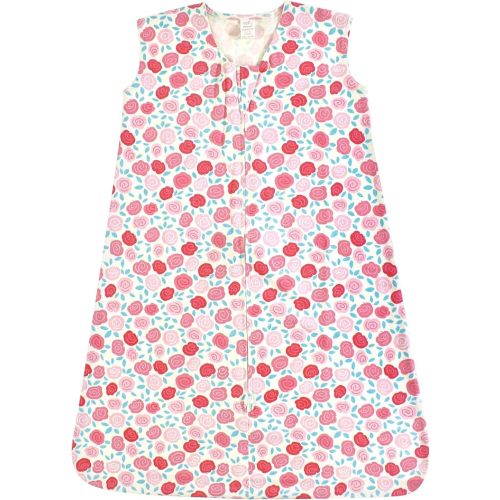 Touched by Nature Unisex Baby Organic Cotton Sleeveless Wearable Sleeping Bag, Sack, Blanket, Rosebud, 6-12 Months