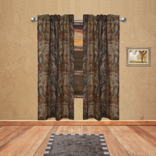 Realtree All Purpose 100% Polycotton Camouflage & Hunting Camo Rod Pocket Curtain 42"x87" & Reviews | Wayfair