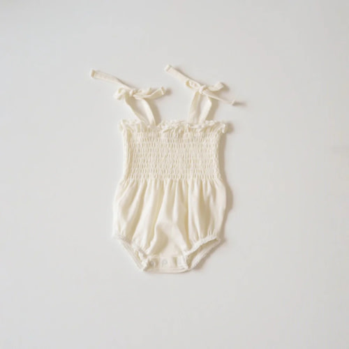 Organic Ruffled Romper (Milk)
