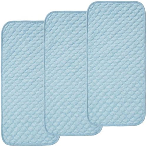 BlueSnail Quilted Thicker Waterproof Changing Pad Liners 3 Count(Gray 13” x 27”)