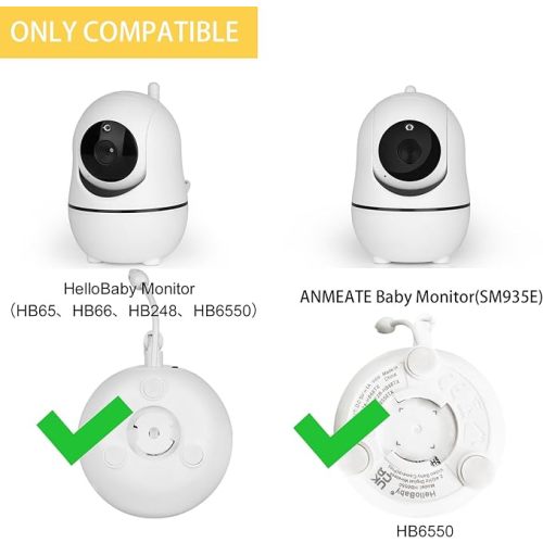 iTODOS Baby Monitor Mount Compatible with HelloBaby HB65/HB66/HB248,ANMEATE SM935E Baby Monitor Camera, Versatile Twist Mount Without Tools or Wall Damage -White