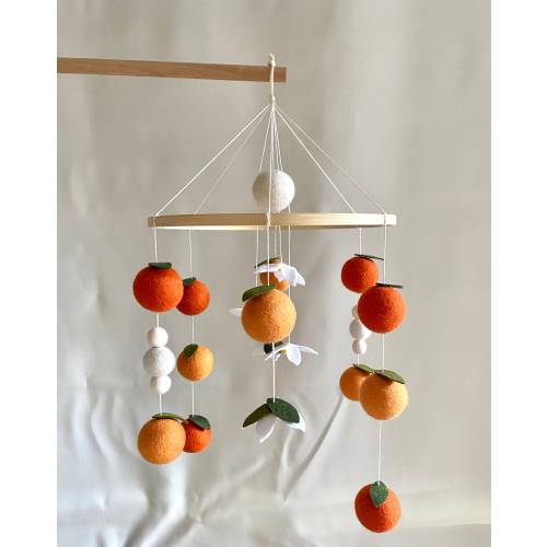 Little Cutie Mandarin Orange Baby Mobile, Citrus, Nursery, Gender Neutral, Baby Gift