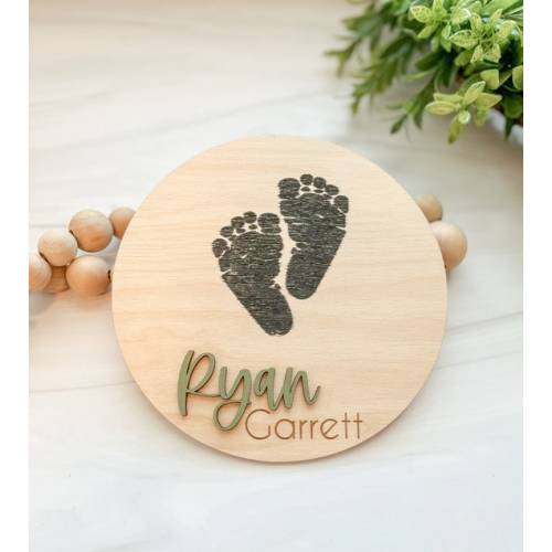 Baby Announcement Sign With Birth Stats  Footprint Sign for "Kasen Gideon" color blue - Etsy