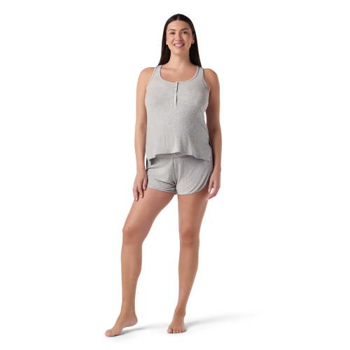 Ingrid & Isabel For Every Belly Women's Maternity Ribbed Henley Tank & Short Set, Sizes S-XXXL