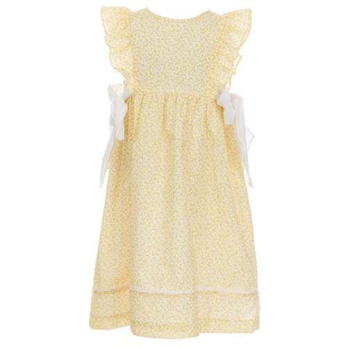 Edgehill Collection Little Girls Flutter Sleeve Side-Bow Floral Print Dress