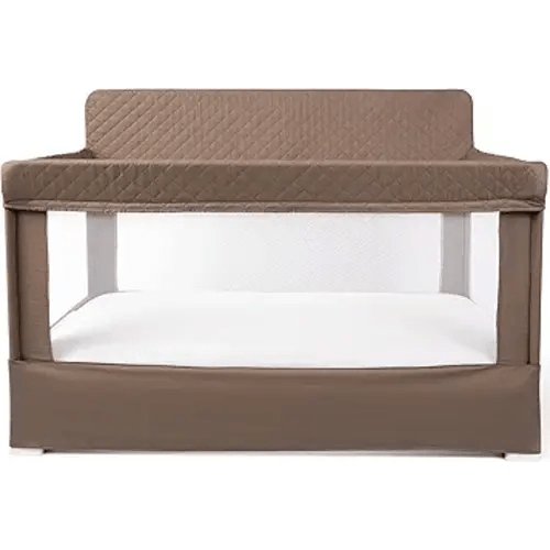 Baby Delight Lunaire Full Size Crib | Breathable Mesh Baby Crib | Tool-Free Assembly Baby Bed | 100% GOTS Certified Organic Cotton Fabric | Organic Mocha