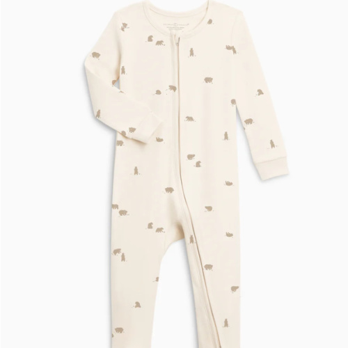Peyton Zipper Sleeper | Bear / Truffle + Thyme, 3-6M