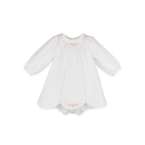 Luli & Me Baby Girl's 3-Piece Embroidered Cotton-Blend Bonnet, Dress & Bloomers Set | Saks Fifth Avenue