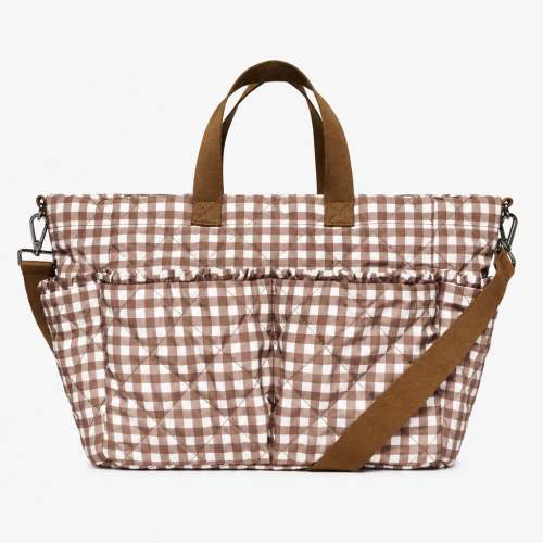 T+M Pocket Tote Brown Gingham