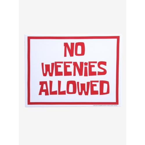 SpongeBob SquarePants No Weenies Allowed Canvas Wall Art Hot Topic Exclusive