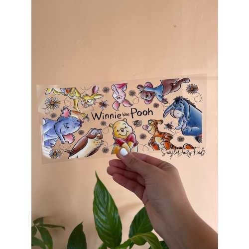 Winnie the Pooh UV DTF Cup Wrap: uvdtf stickers for cups and tumblers, ships fast