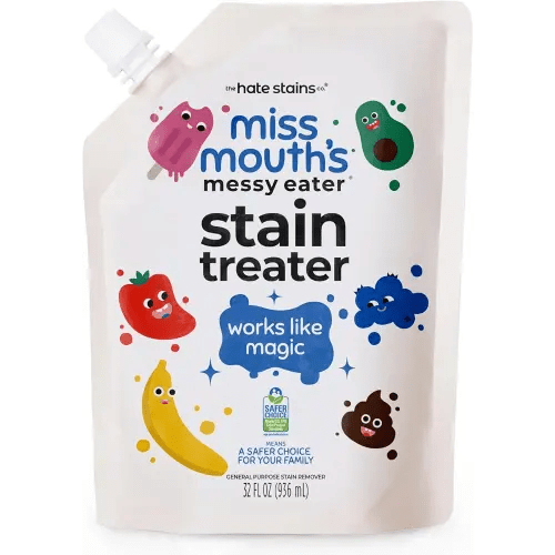 Miss Mouth's Messy Eater Stain Treater - 32oz Refill - Newborn & Baby Essentials - No Dry Cleaning Food, Grease, Coffee Off Laundry, Underwear, Fabric