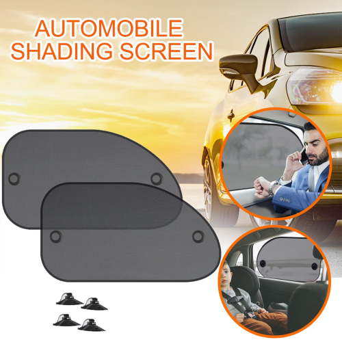 2-Pack Universal Car Window Shades - Premium Mesh Sunshade for UV Protection & Heat Reduction, Fits Most Cars/Small SUVs with Quick-Suction Design