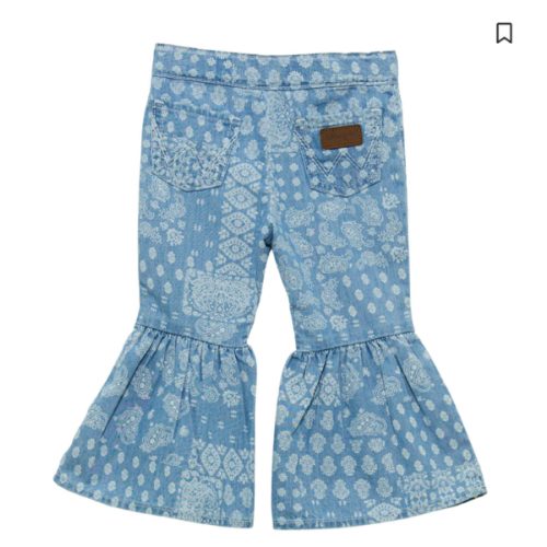 Wrangler Infant Girls' Light Wash Bandana Print Flare Denim Jeans