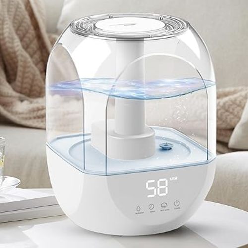 Humidifier for Bedroom, 2.2L Ultrasonic Cool Mist Humidifier, Easy Clean Humidifier Freely Adjust the Humidity, Suitable for Bedroom Study Room Kids Room Yoga, Quite (5L)