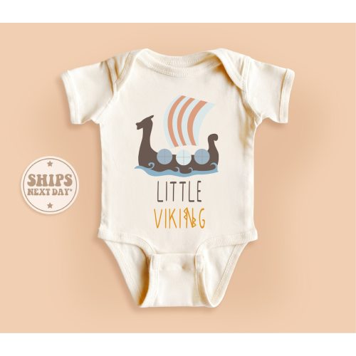 Little Viking Baby Onesie®, Cute Natural Baby Onesie®, Viking Baby Gift, Scandinavian Baby Bodysuit #TLC00261