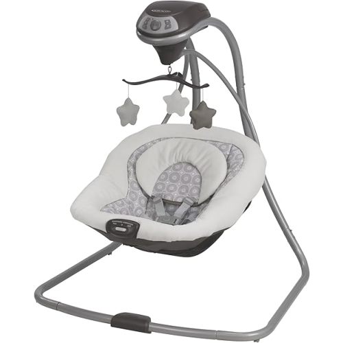 Graco Simple Sway Baby Swing, Side‑to‑Side Sway, Infant Swing with 6 Speeds, Vibration, Abbington