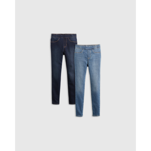 EcoStretch Pull On Jeggings 2-Pack - Baby Girl in Dark Rise Wash/Medium Wash