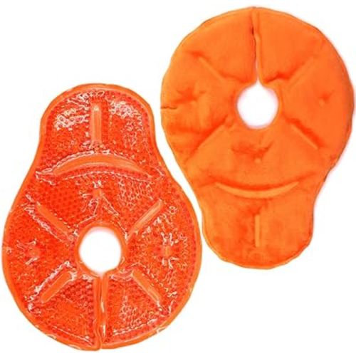 Reusable Breast Therapy Pack, Breast Ice Packs, Breastfeeding Essentials, for Breastfeeding Relief, Nursing Pain, Engorgement, Swelling Augmentation, Mastitis, Mastectomy Recovery, 2 Pack (Orange)