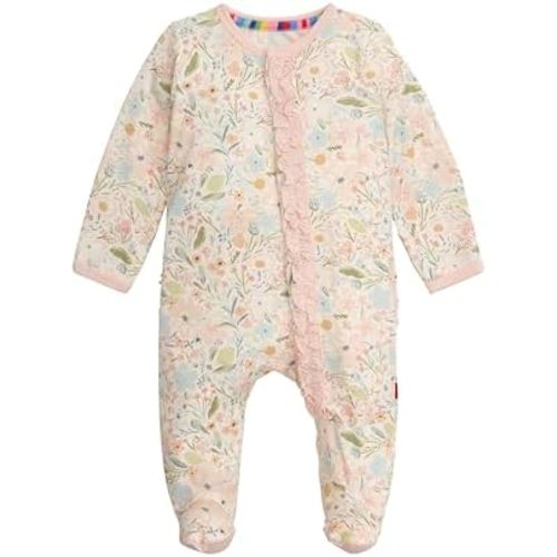 Magnetic Me Girls Modal Magnetic Baby Footie Pajamas | Silky Soft Modal Fabric | Baby Sleepers Available Sizes PRE - 24M