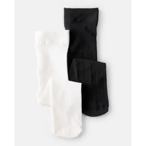 Baby Girl 2-Pack Tights - Black/White | Carter's