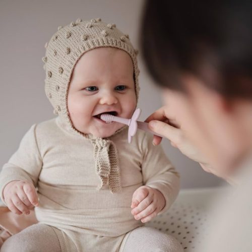 mushie Flower Toddler Training Toothbrush (Soft Lilac)