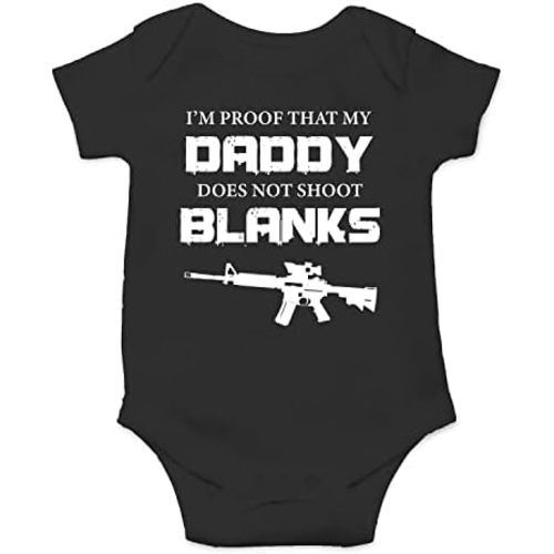 Belle Homie I'm Proof Daddy Does Not Shoot Blanks - Funny Baby Essentials Bodysuit - Newborn Baby Boy Clothes