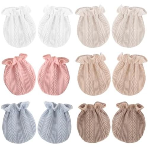 BQUBO Baby Mittens No Scratch Cotton Newborn Infant Glove Soft Skin-friendly Gloves Mittens for 0-6 Months Baby Girl Boy