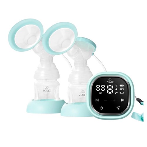 Zomee Z2 Double Electric Breast Pump – with Expression, Massage, and 2-Phase Modes - Hospital Grade Rechargeable, Portable, Hands Free Wearable Breast Pump
