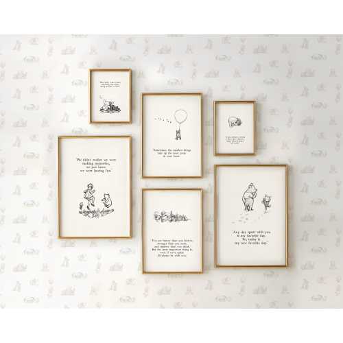Classic Winnie the Pooh Nursery Wall Art Set of 6 Quote Print (Digital Download)