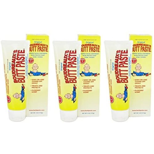 Boudreaux's Butt Paste Diaper Rash Ointment Skin Protectant, 4 Oz (Pack of 3)