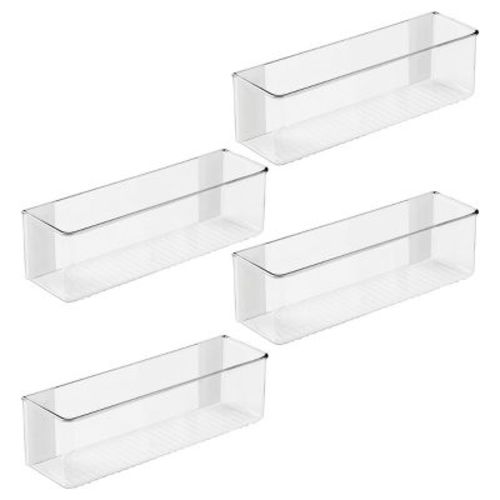 iDesign Adhesive Organizer Bin for Kitchen - Set of 4 - Clear
